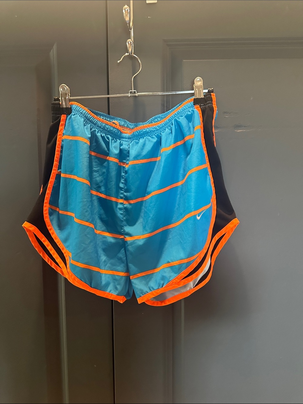 Nike Blue and Orange Athletic Shorts